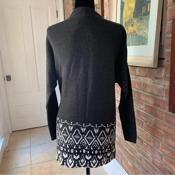 🏷️ Old Navy Border Stitch Geometric Open Front Cozy Cardigan S - Picture 5 of 10